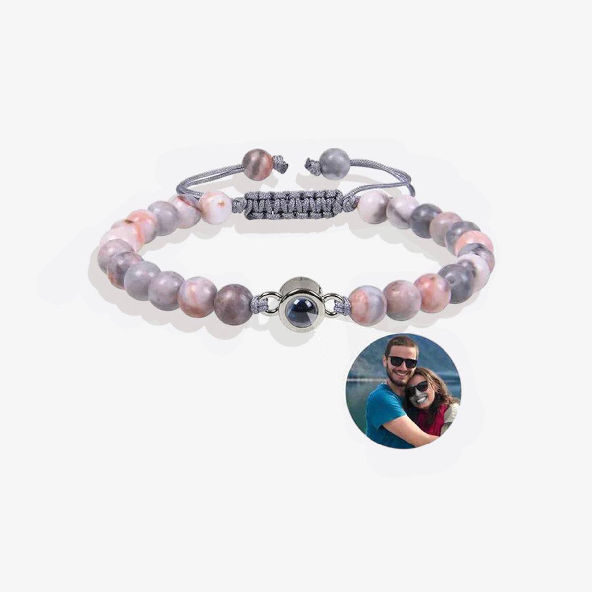 Beaded Photo Bracelet in 925 sterling silver
