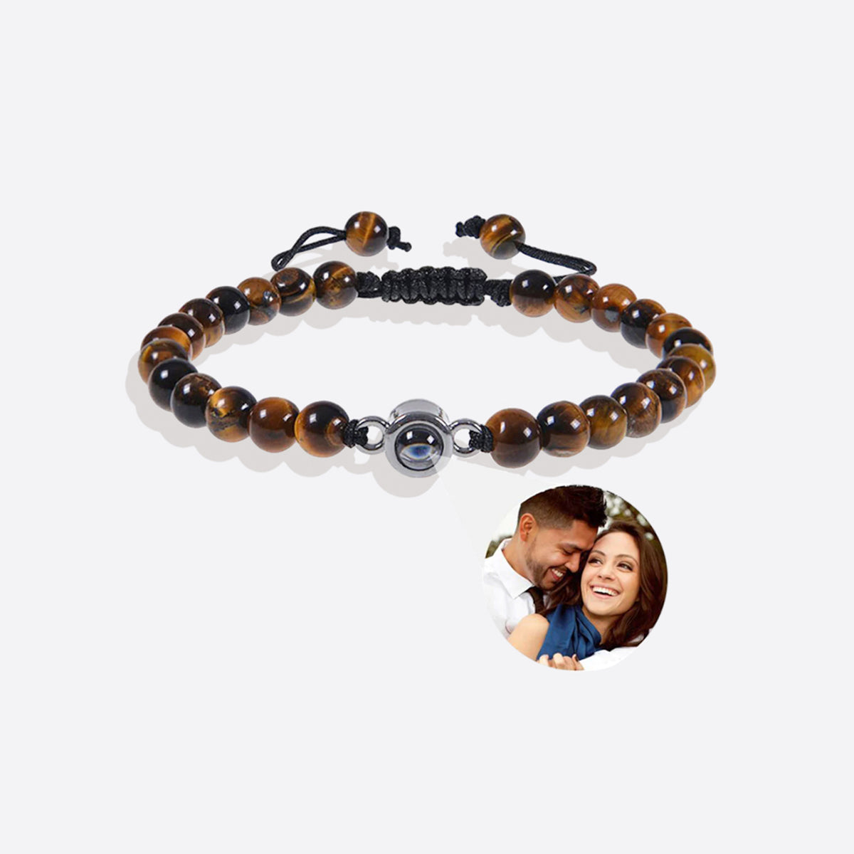 Beaded Photo Bracelet in 925 sterling silver