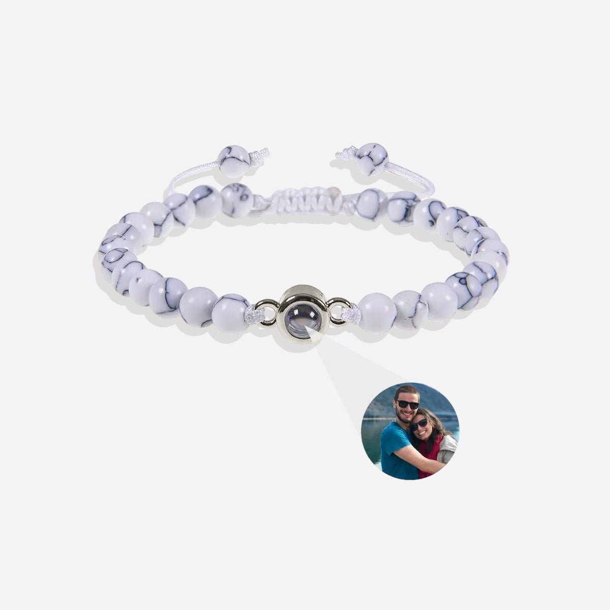 Beaded Photo Bracelet in 925 sterling silver