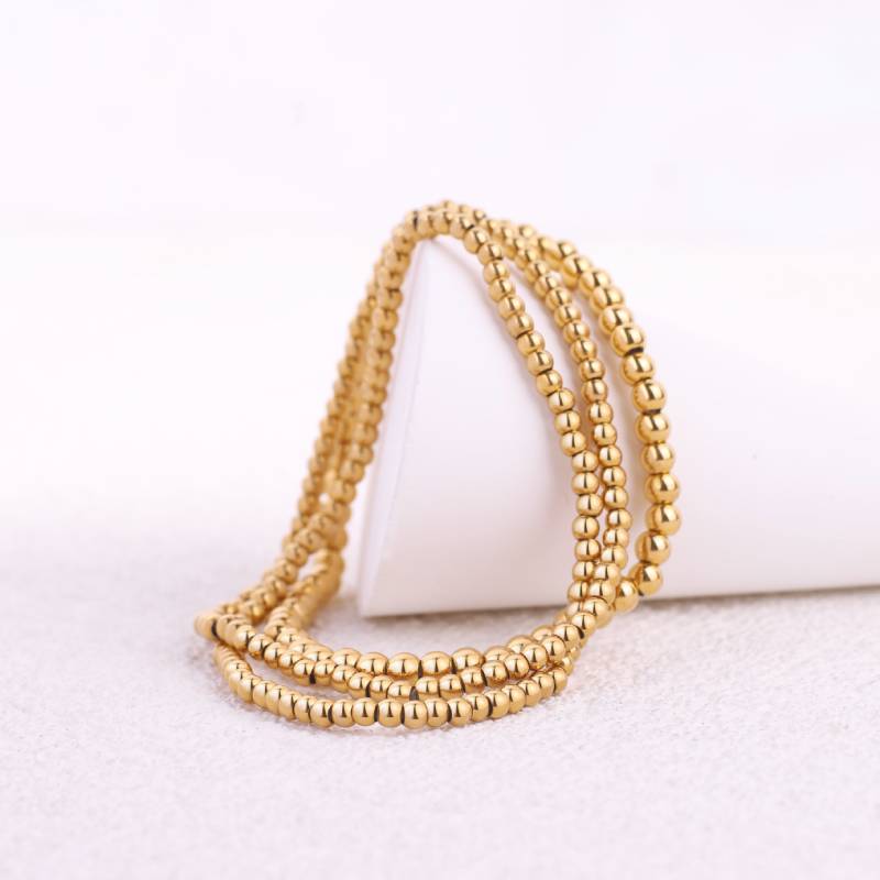 433 Beaded Bracelet Stacking Set in gold tone