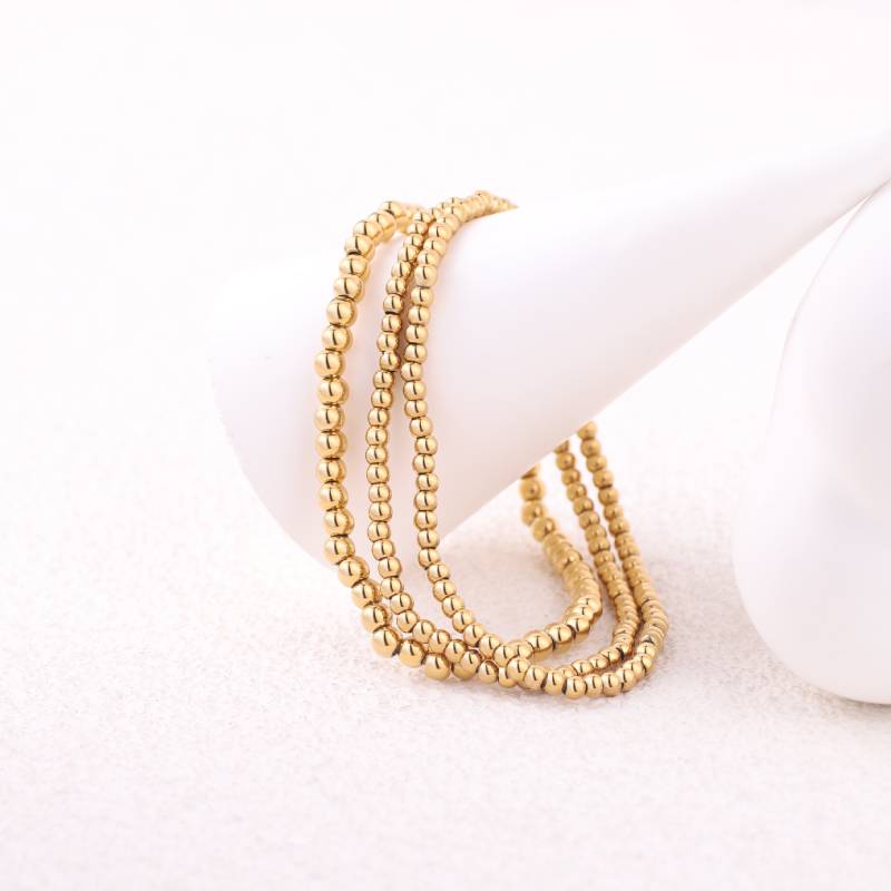 322 Beaded Bracelet Stacking Set in gold tone