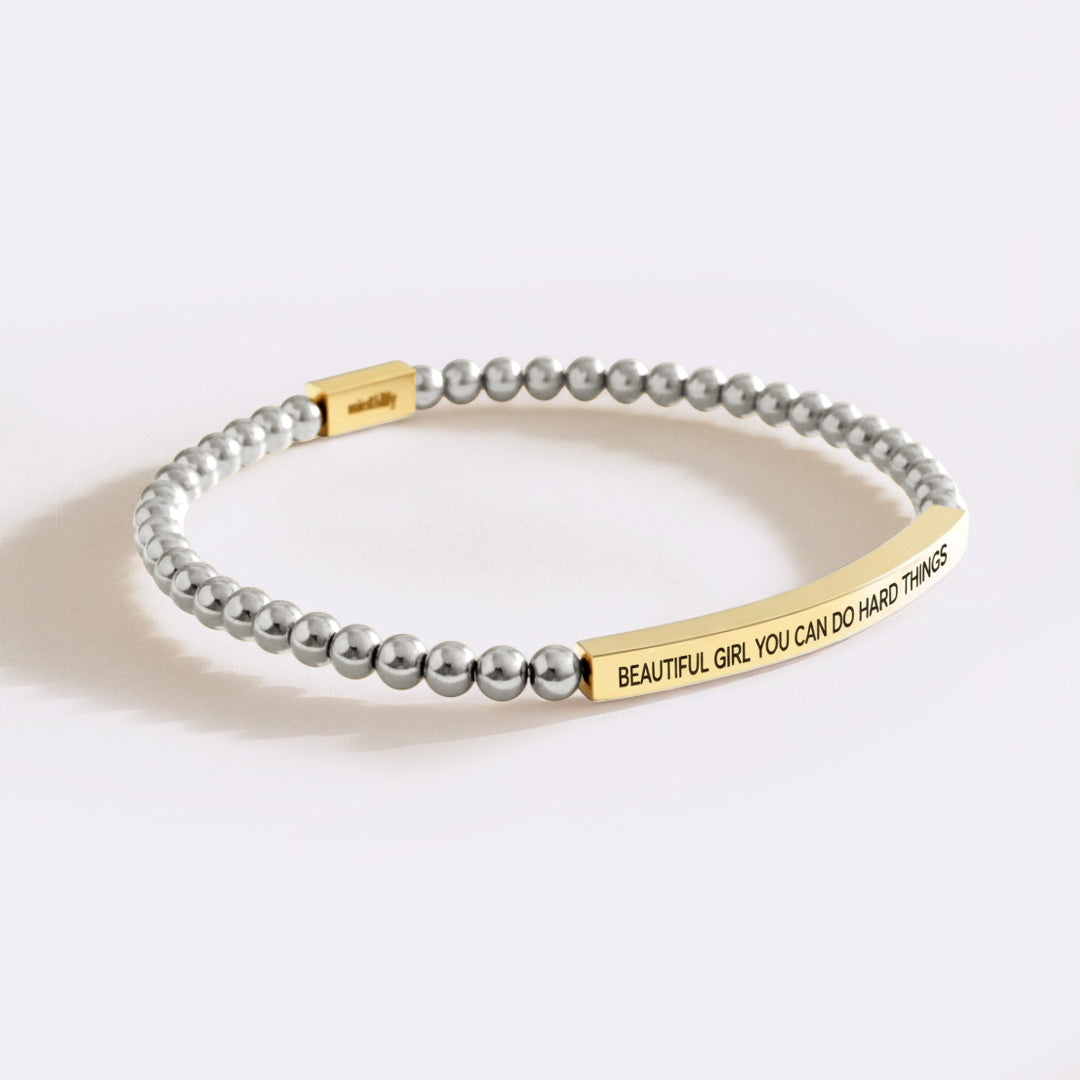 Schönes Mädchen, du schaffst schwere Dinge, Perlenarmband, Inspiration