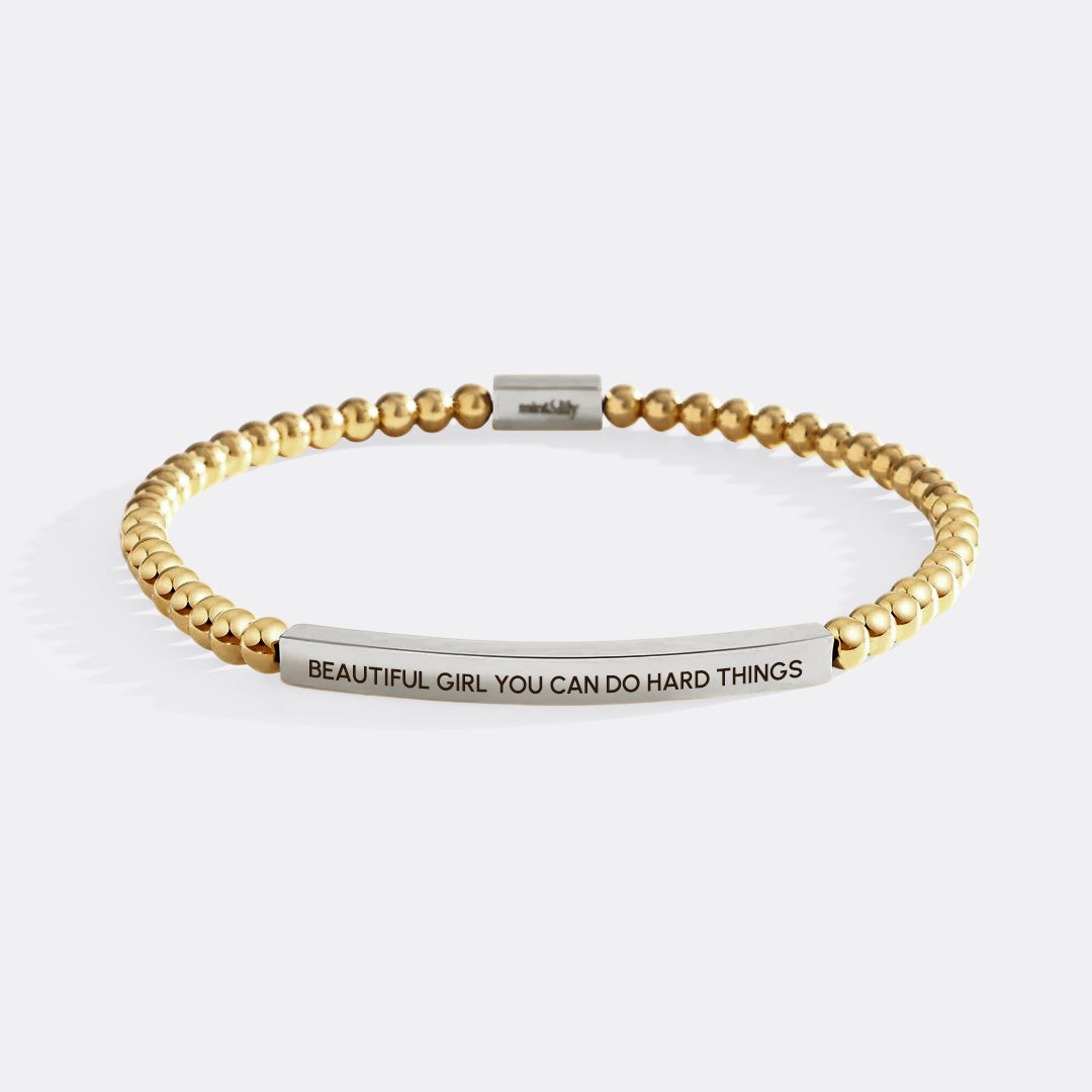 Schönes Mädchen, du schaffst schwere Dinge, Perlenarmband, Inspiration