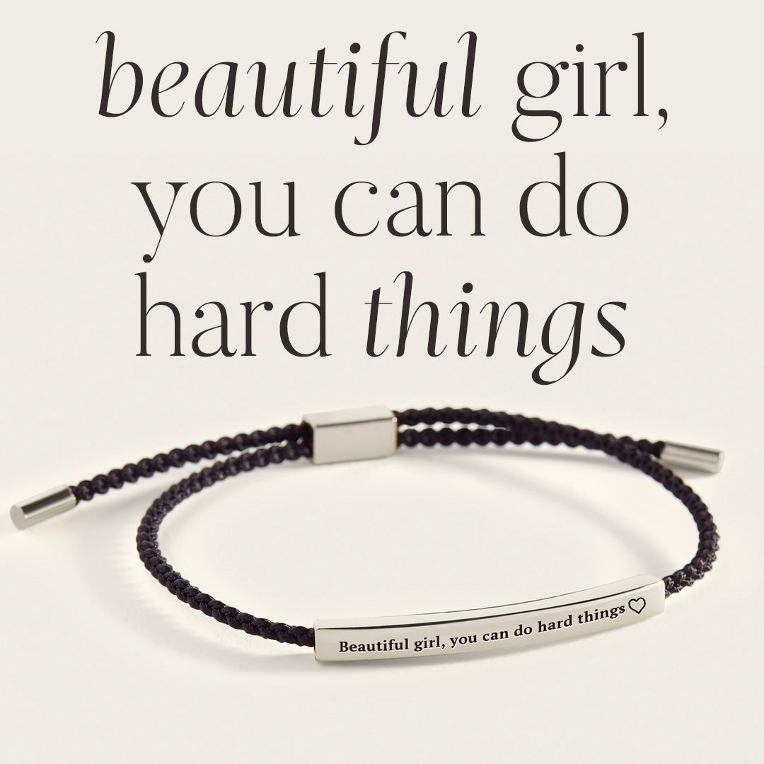 Beautiful Girl You Can Do Hard Things Inspire Bracelet in 925 Sterling Silver — Vanny Jewels