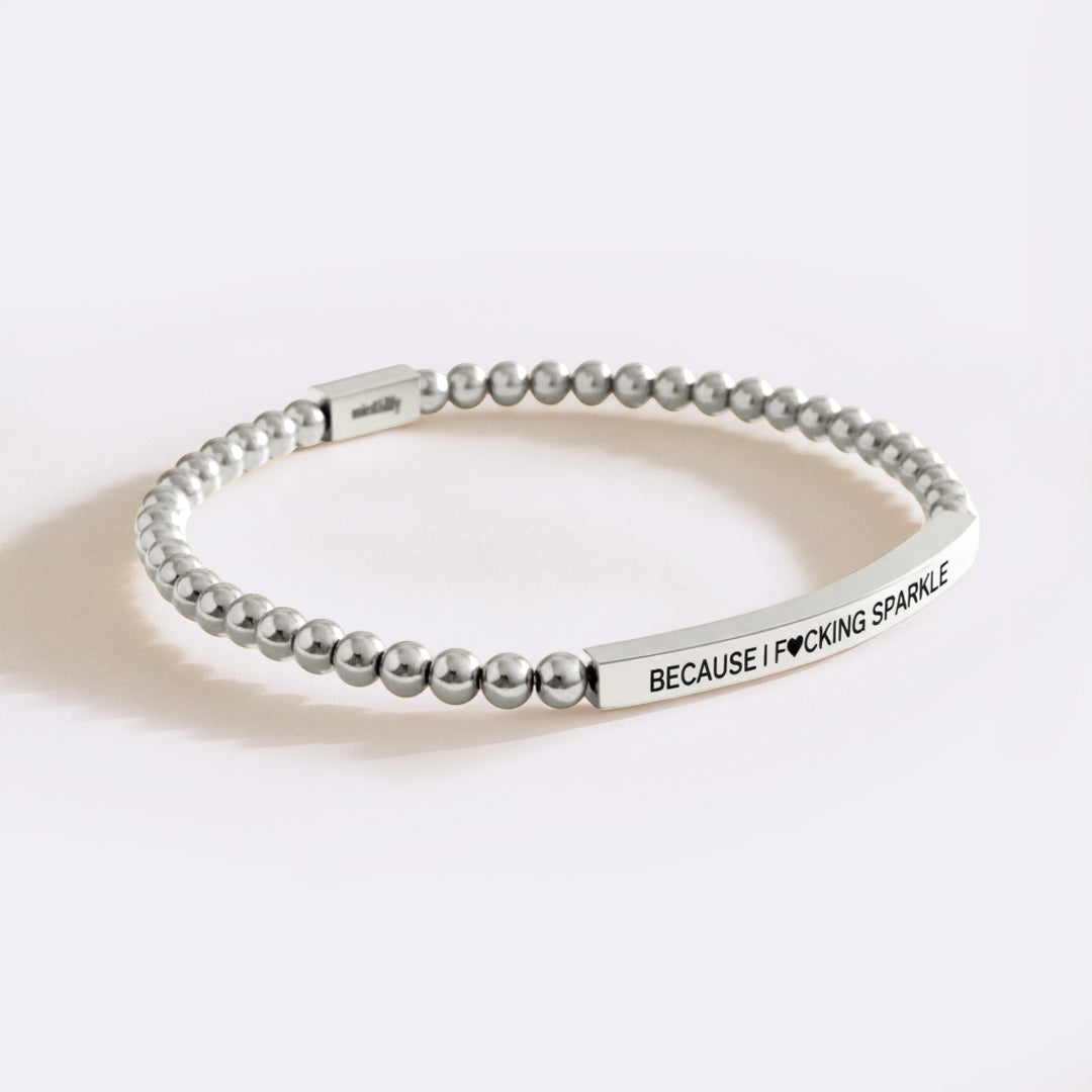 Because I F♥cking Sparkle Beaded Inspire Bracelet