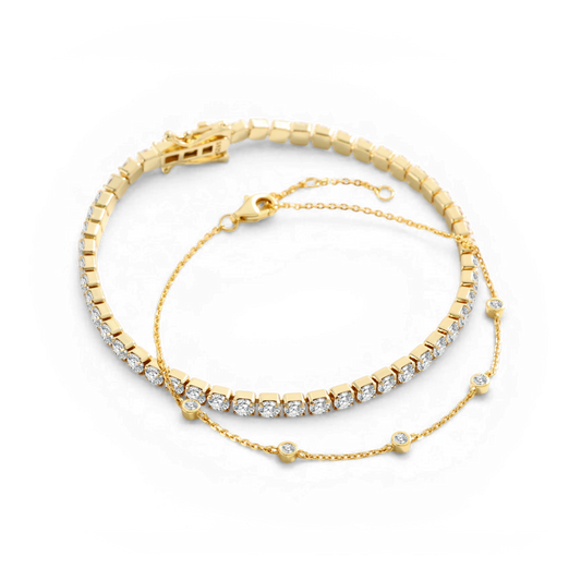 Bezel Set Bracelet and Tennis Bracelet Bundle — Vanny Jewels