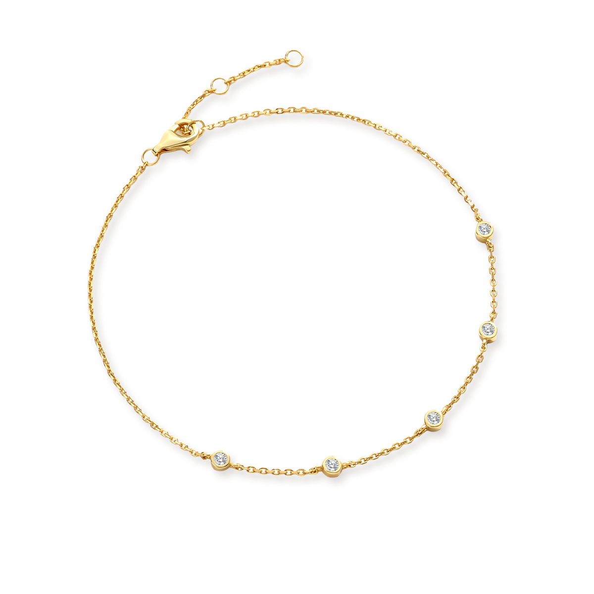 Bezel Set Diamond Bracelet in 925 Sterling Silver — Vanny Jewels