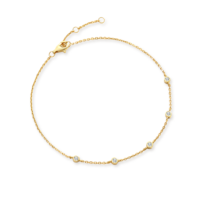 Bezel Set Diamond Bracelet in 925 Sterling Silver — Vanny Jewels