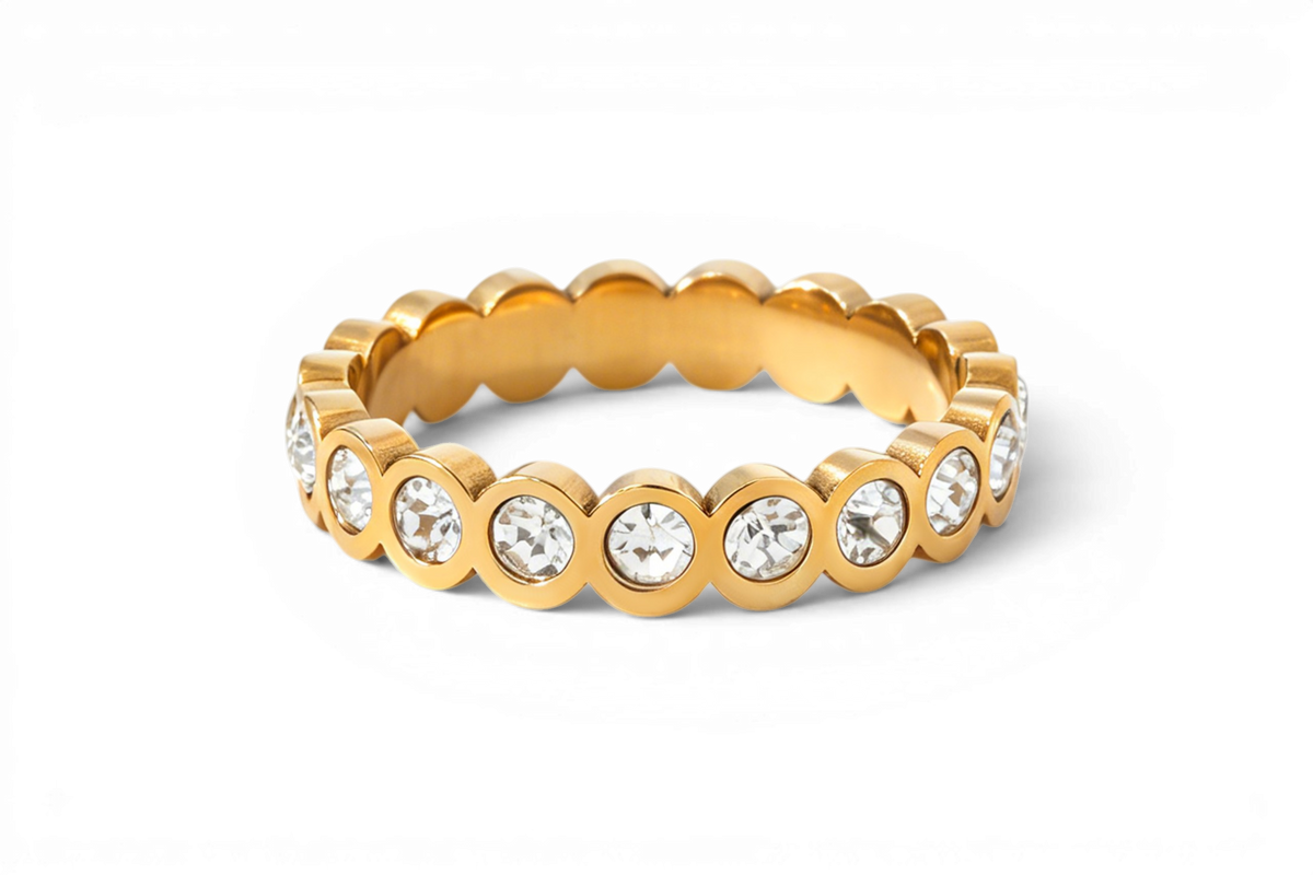 Bezel Set Eternity Stacking Ring — Vanny Jewels