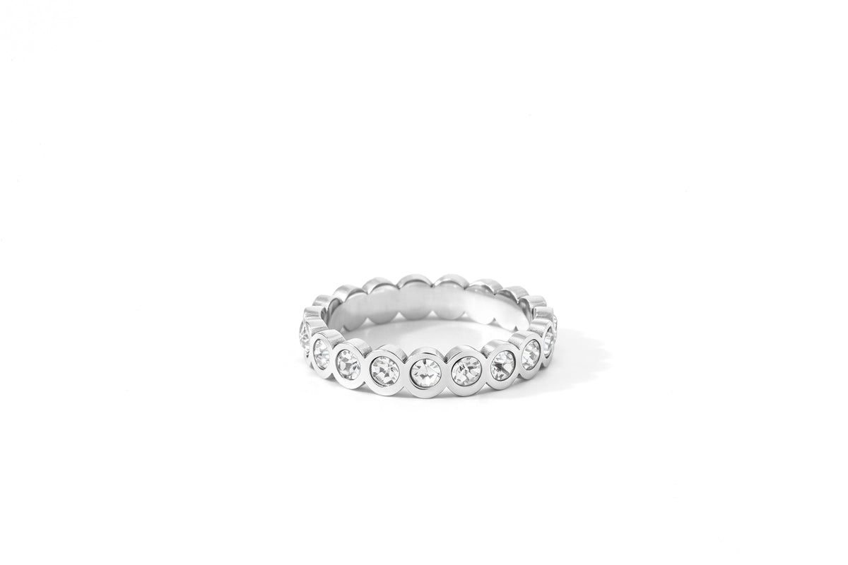 Bezel Set Eternity Stacking Ring in 925 sterling silver