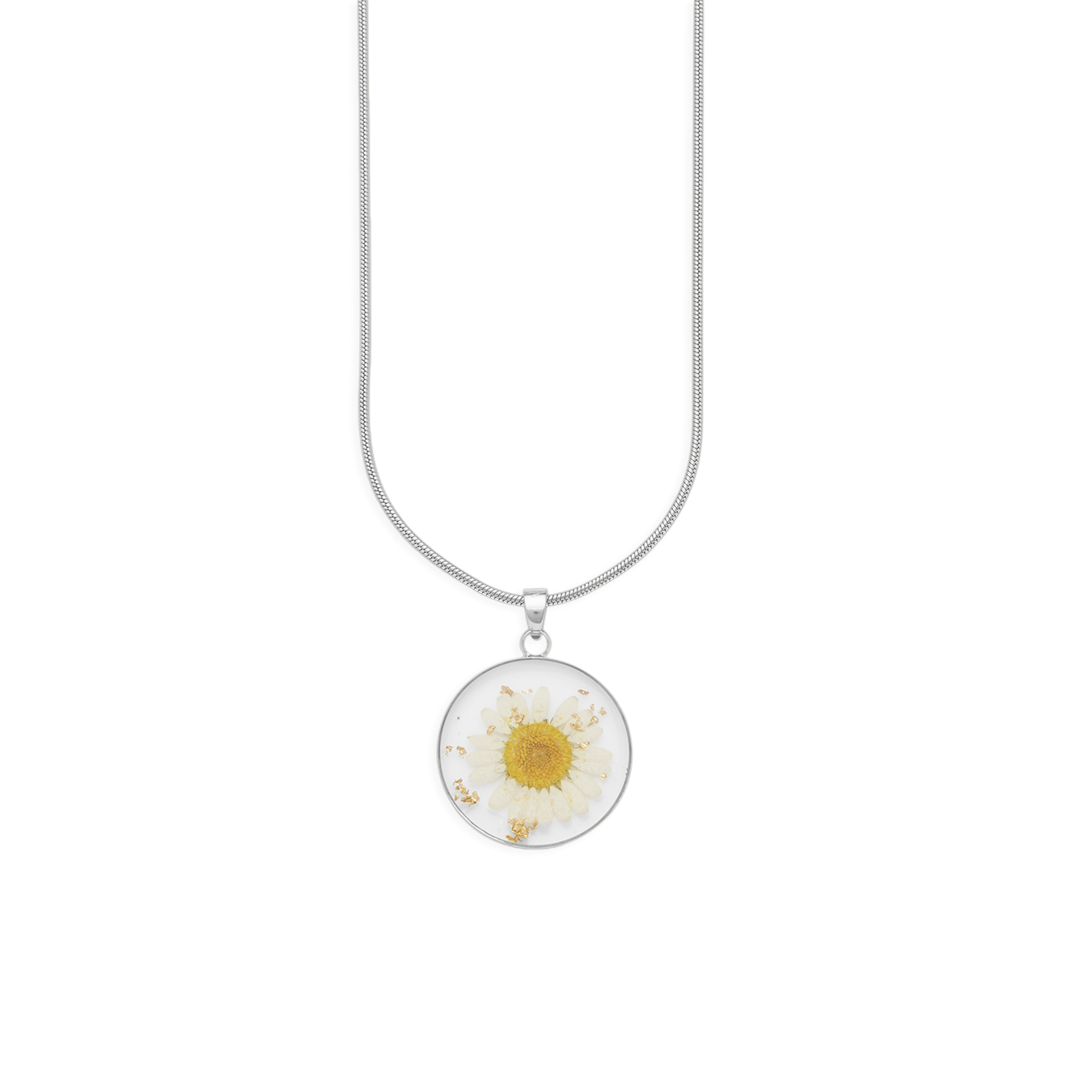 Pressed Birth Flower Necklace in 925 sterling silver