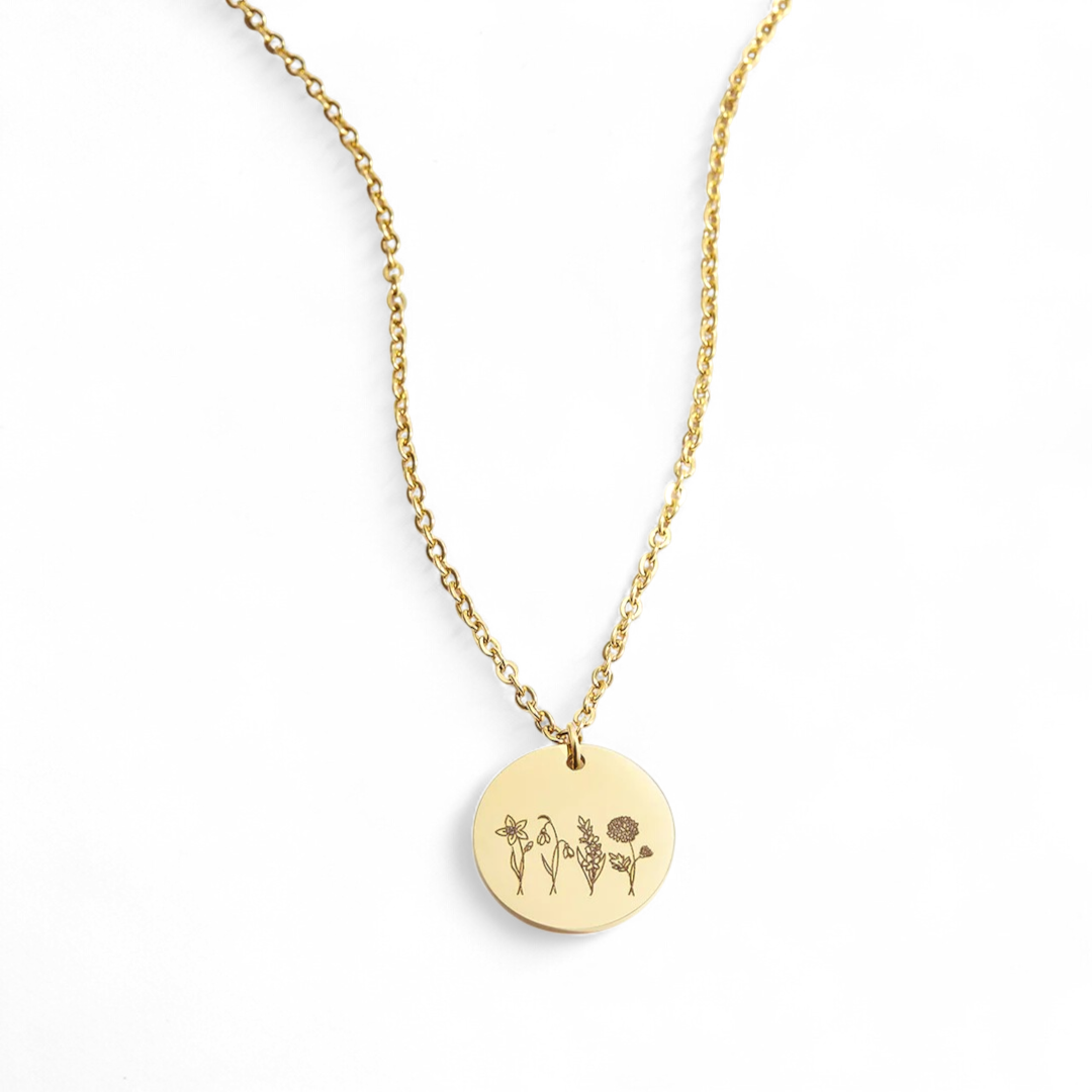 Birth Flower Bouquet Necklace — Vanny Jewels