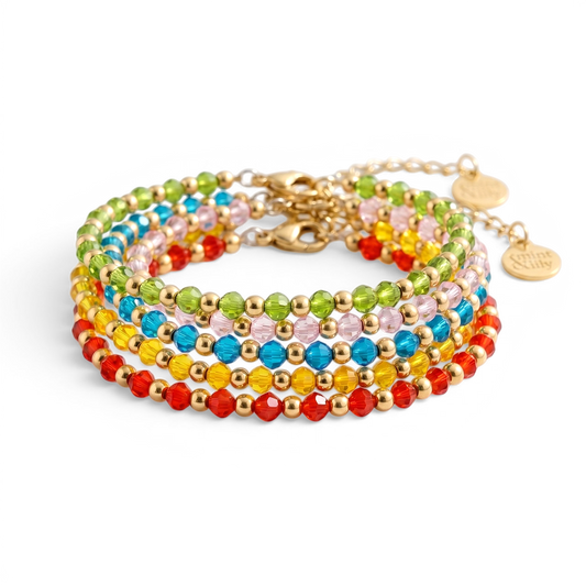 Birthstone and Gold Bead Bracelet — Vanny Jewels