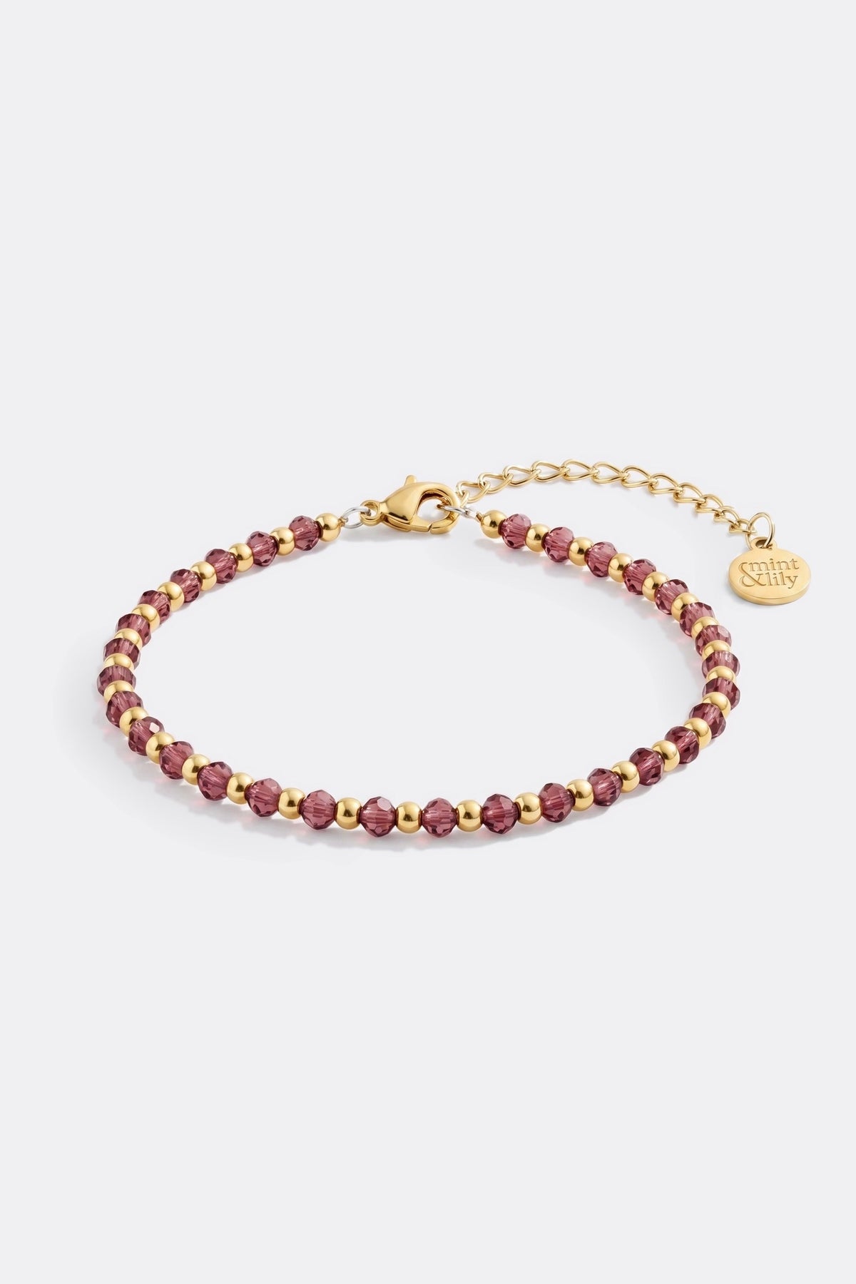 Geburtsstein- und Goldperlenarmband