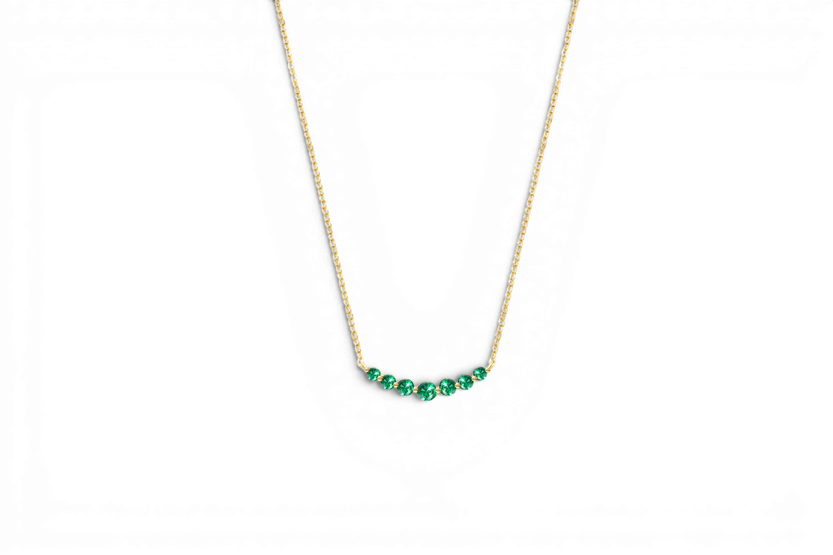 Birthstone Arc Necklace — Vanny Jewels