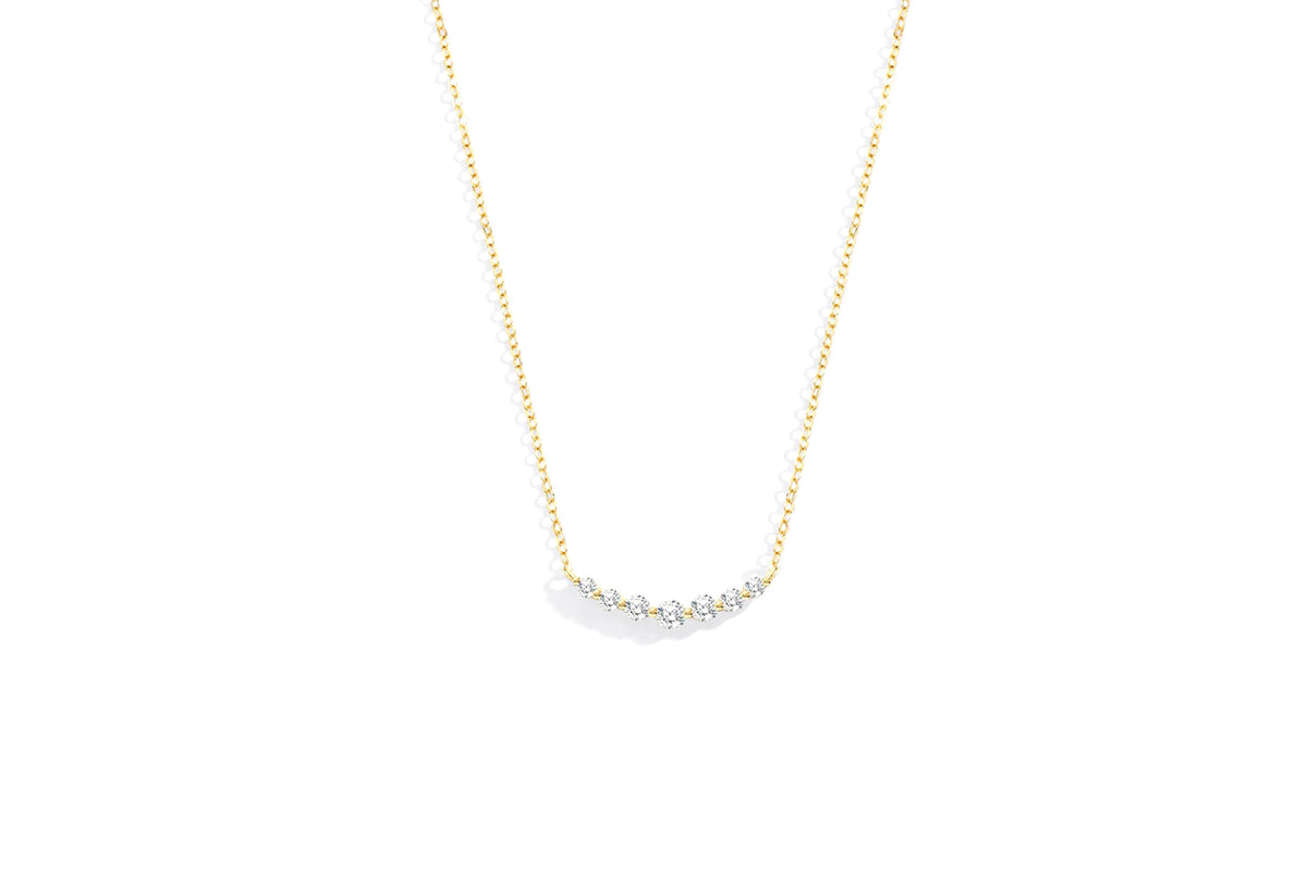 Birthstone Arc Necklace with April birthstone