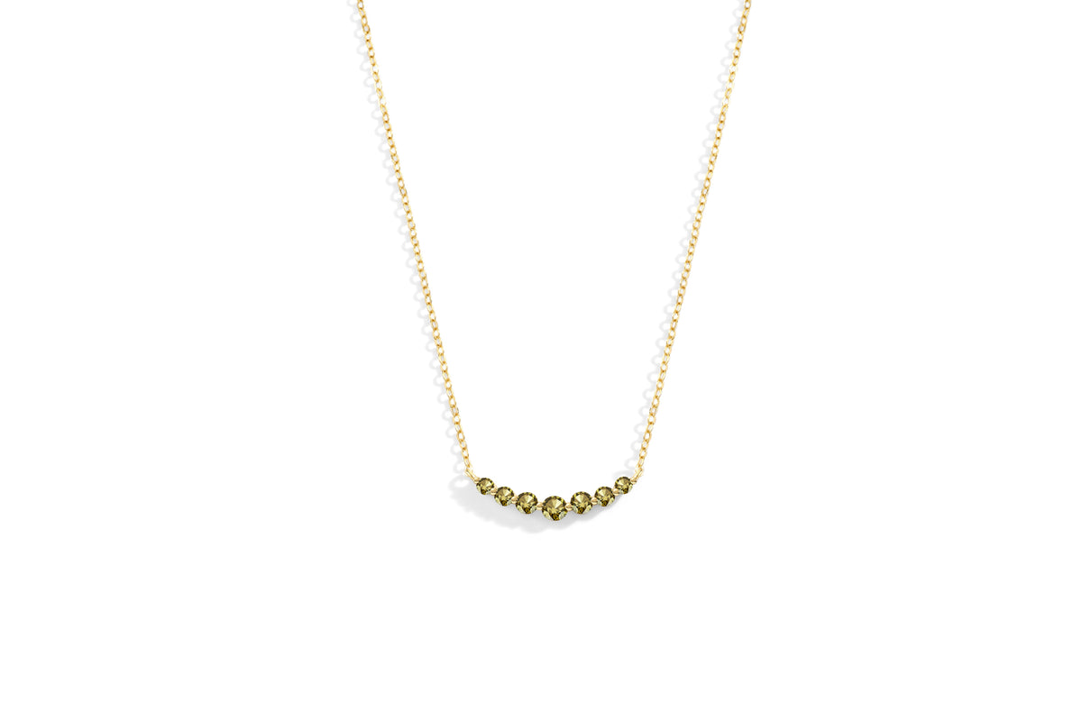Birthstone Arc Necklace with August birthstone