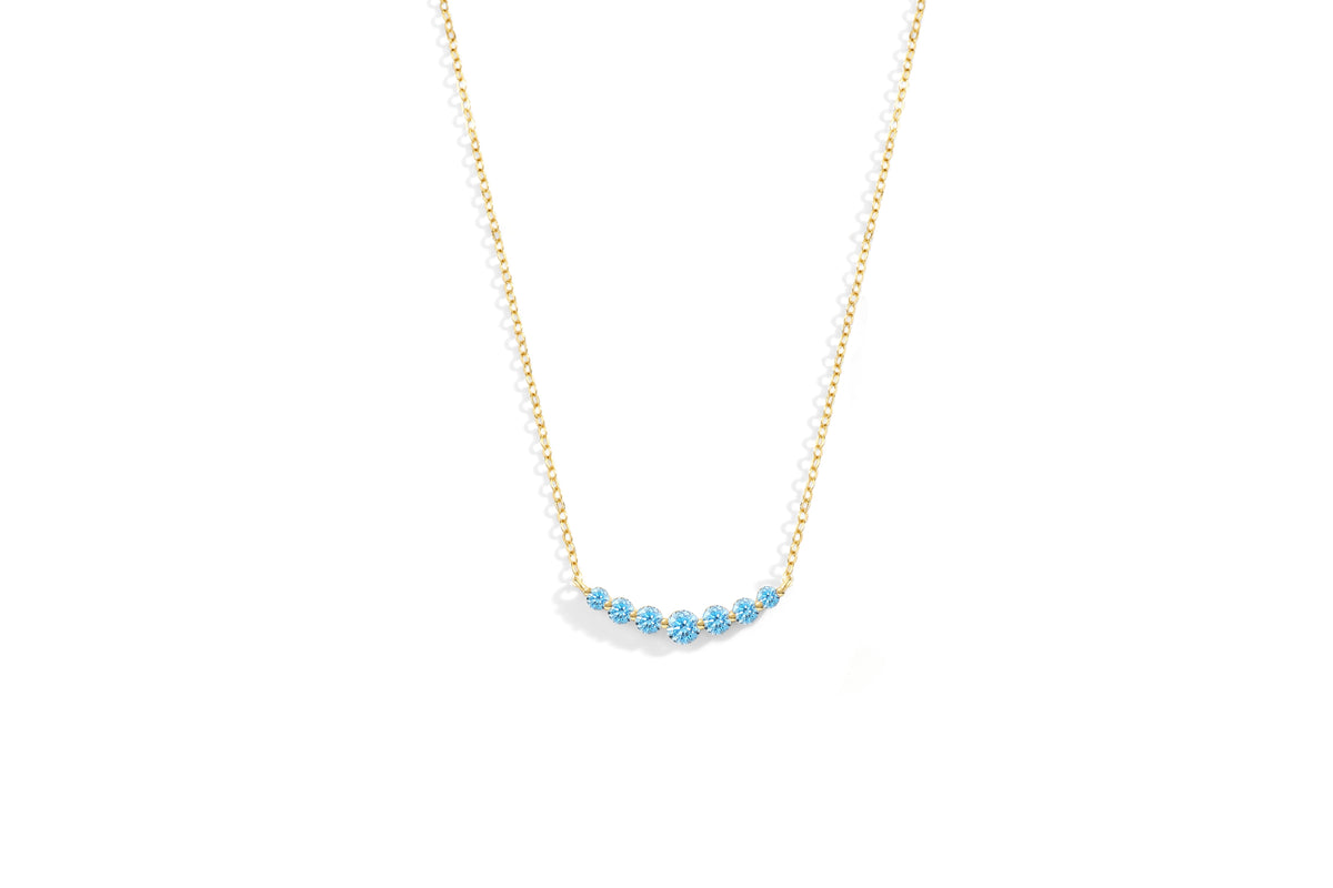 Birthstone Arc Necklace with December birthstone