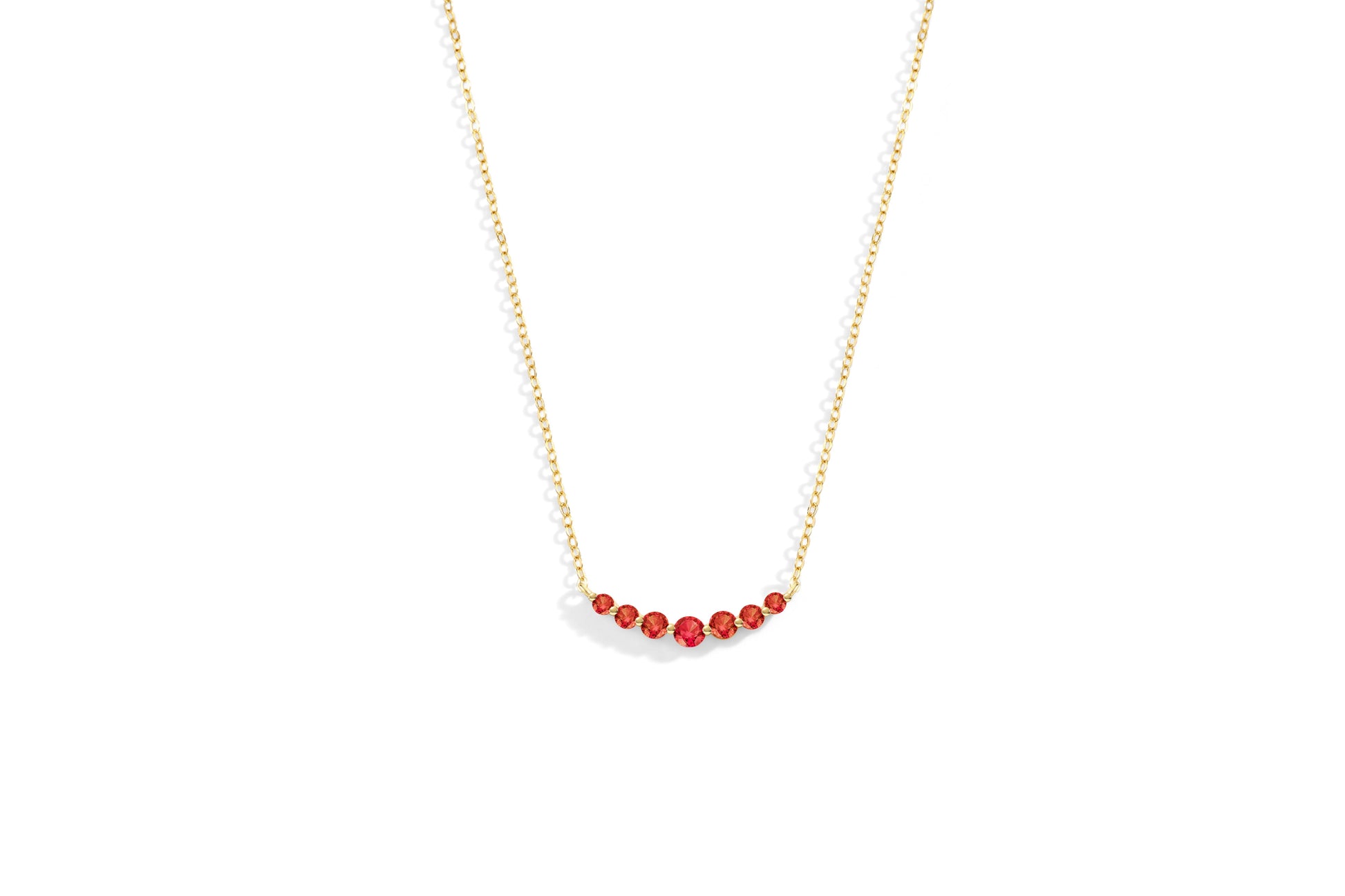 Birthstone Arc Necklace with January birthstone