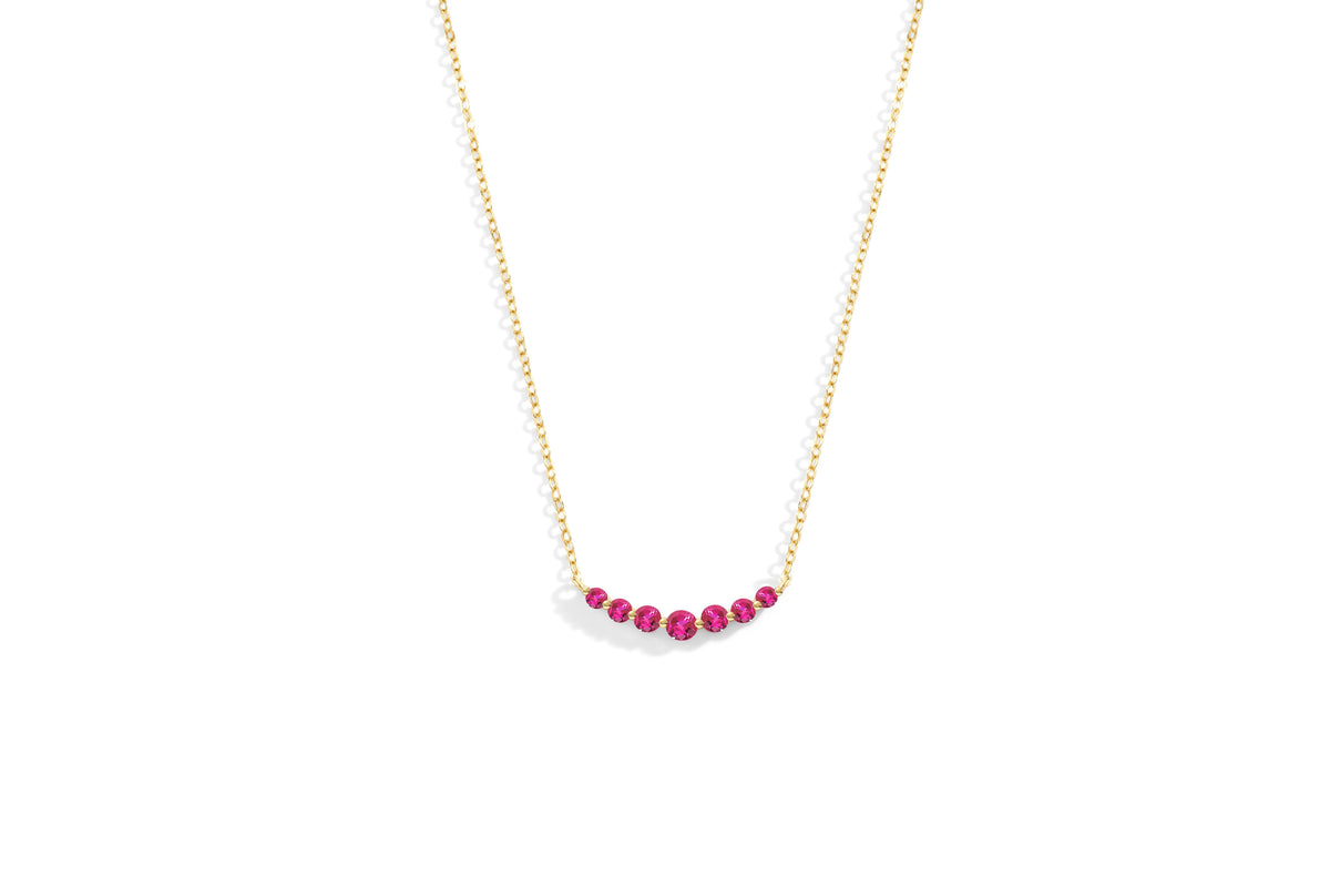 Birthstone Arc Necklace with July birthstone