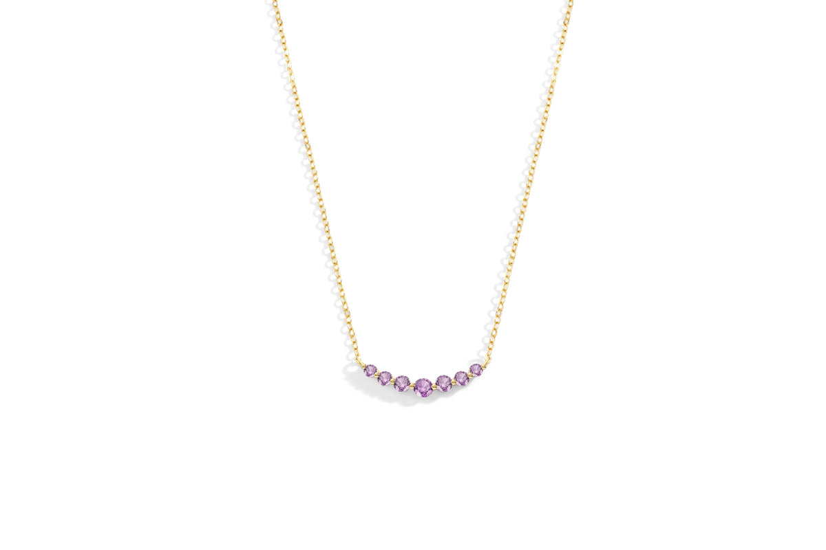 Birthstone Arc Necklace with June birthstone
