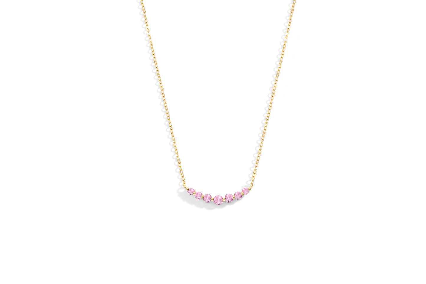 Birthstone Arc Necklace with October birthstone