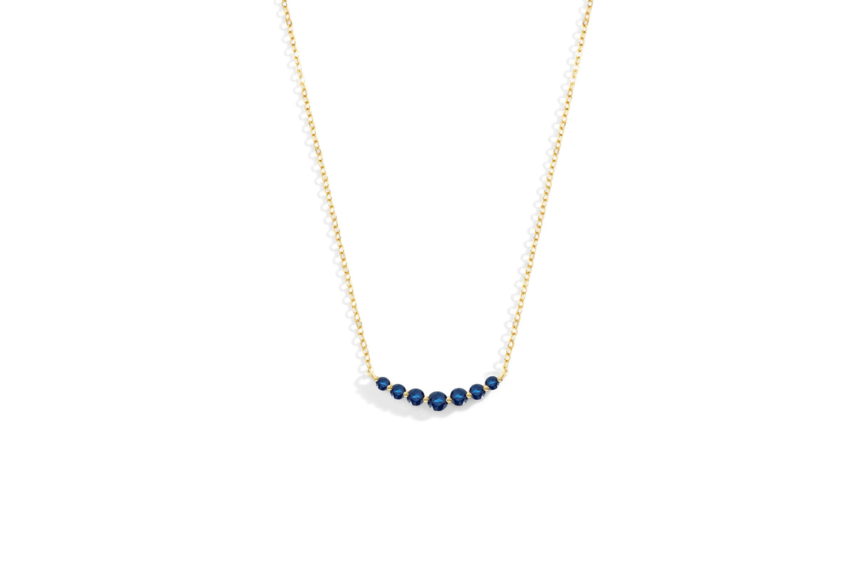 Birthstone Arc Necklace with September birthstone