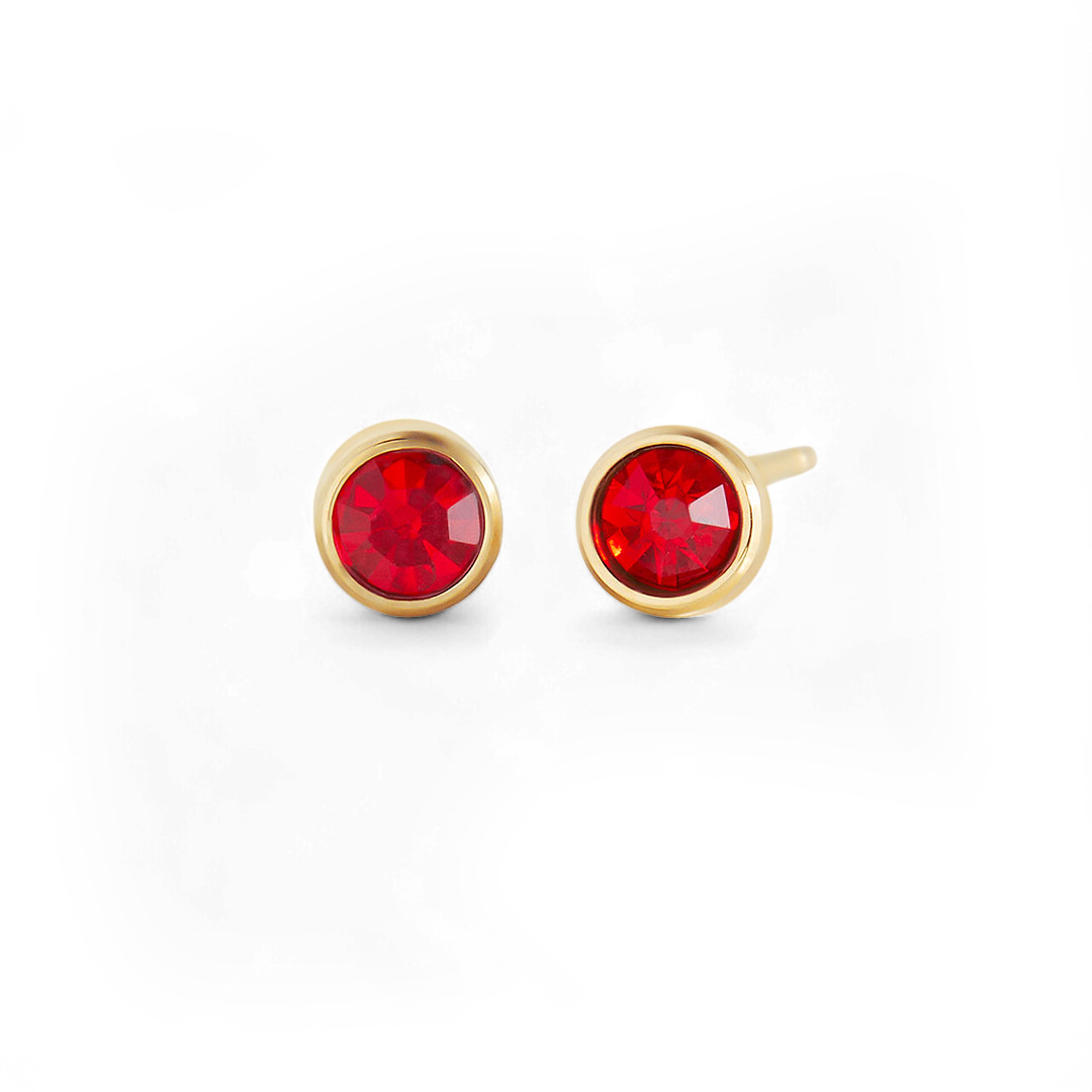 Birthstone Bezel Studs earrings — Vanny Jewels
