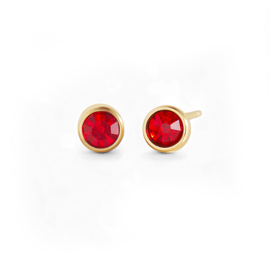 Birthstone Bezel Studs earrings — Vanny Jewels