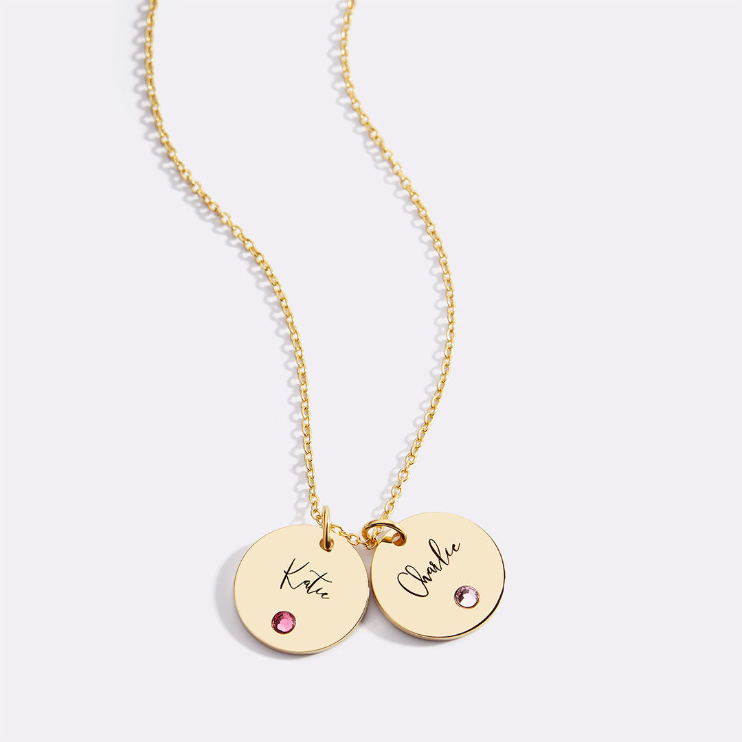 Collana con Nome Disco e Pietra Portafortuna