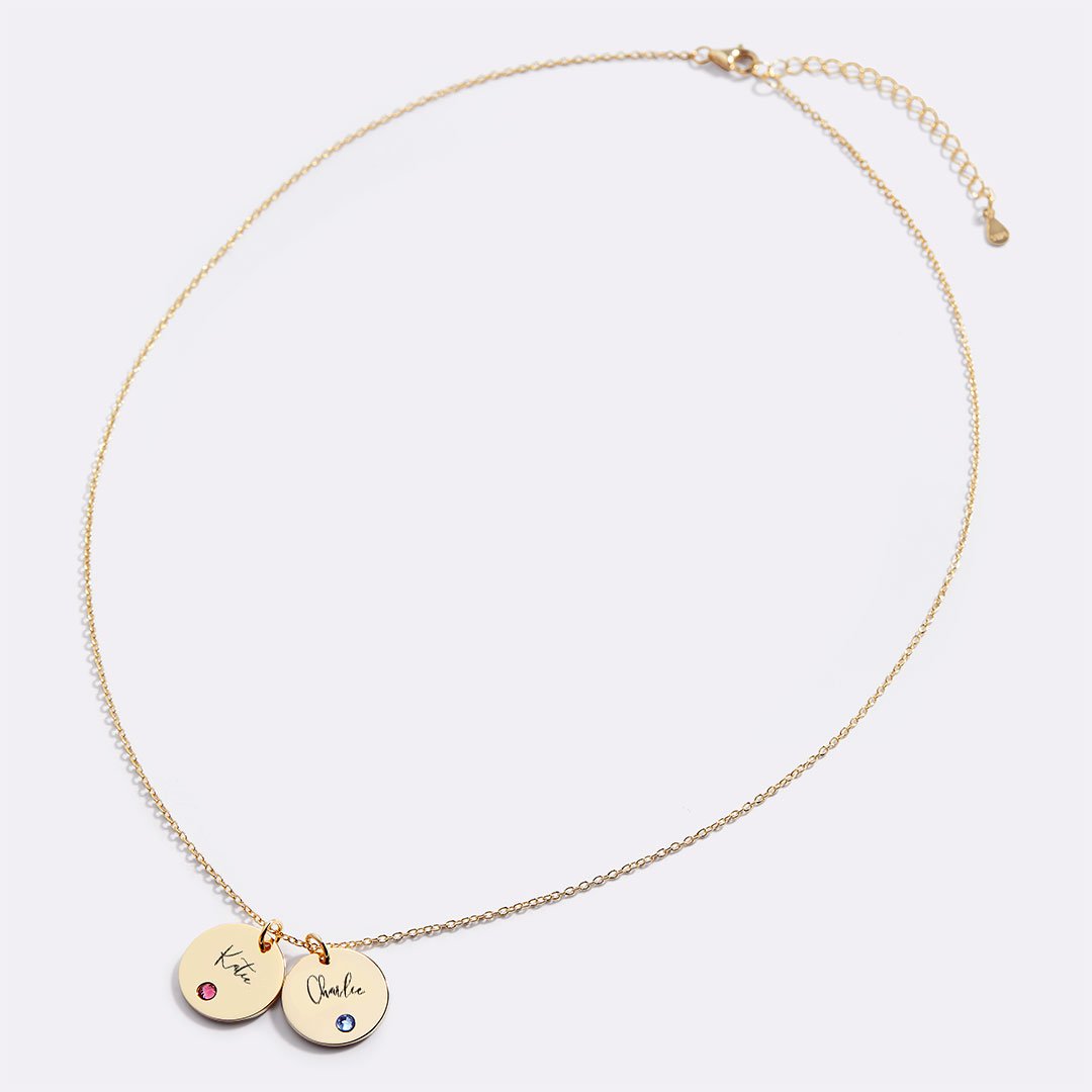 Collana con Nome Disco e Pietra Portafortuna