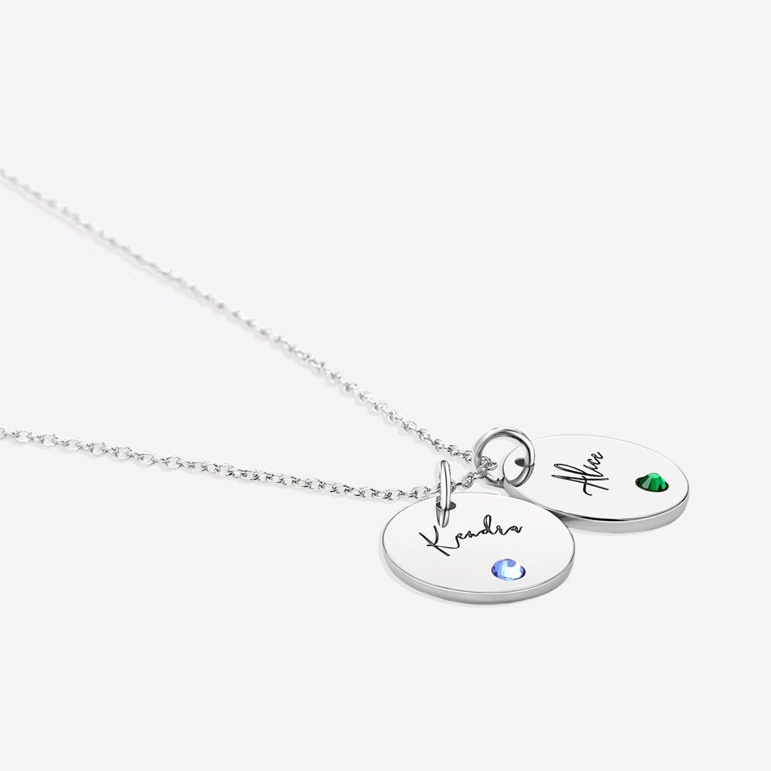 Collana con Nome Disco e Pietra Portafortuna