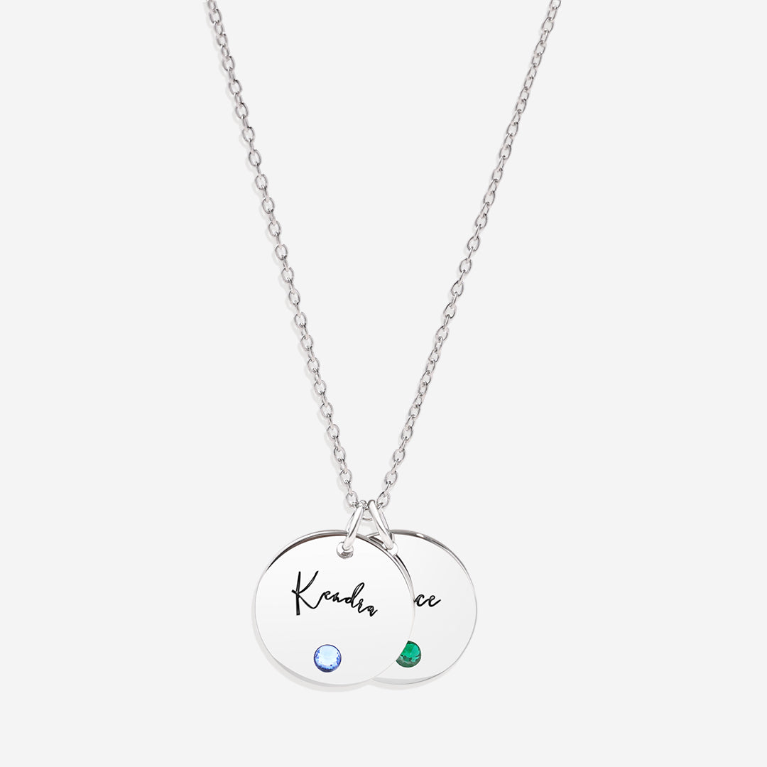 Collana con Nome Disco e Pietra Portafortuna