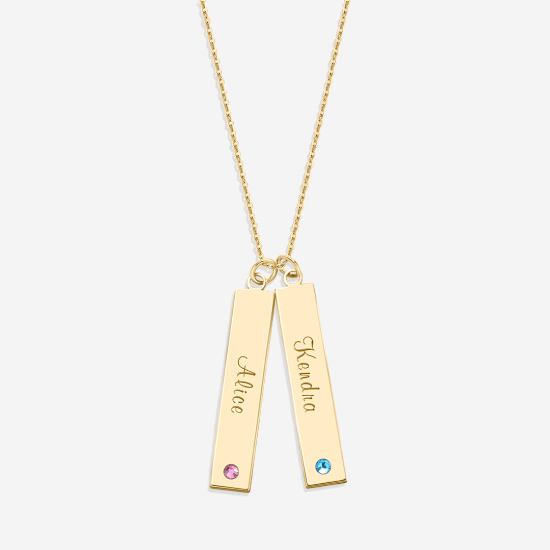 Birthstone Bar Necklace in gold tone