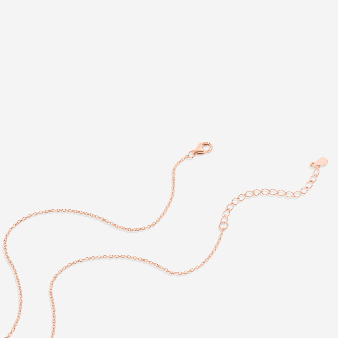 Birthstone Bar Necklace in rose gold tone