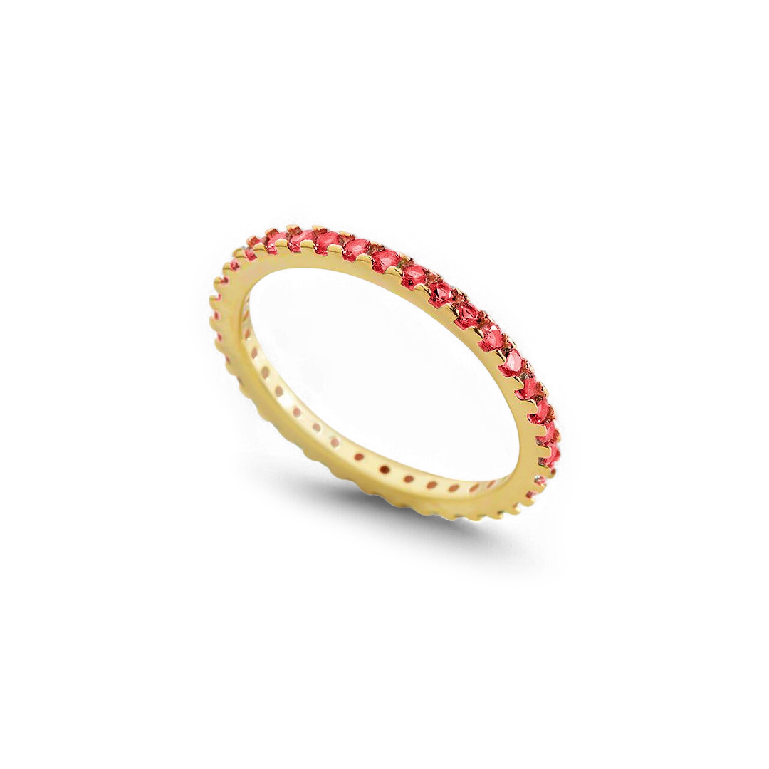 January Birthstone Eternity Stacking Ring with January birthstone