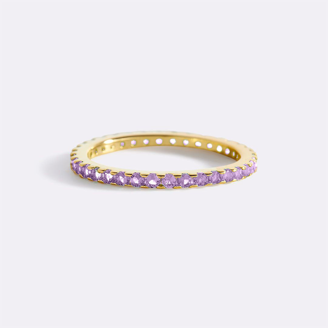 June Birthstone Eternity Stacking Ring with June birthstone