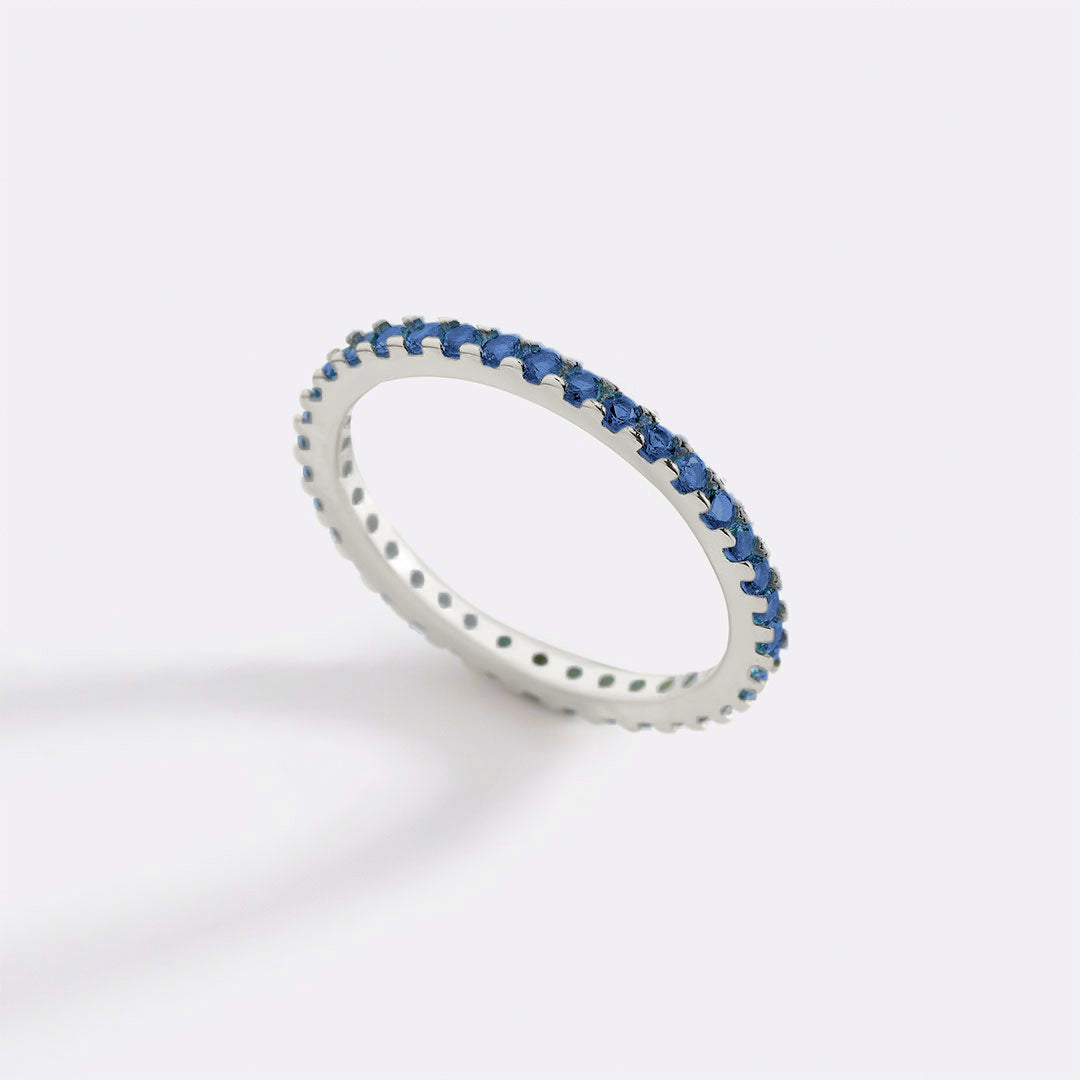 September Birthstone Eternity Stacking Ring in 925 sterling silver with September birthstone