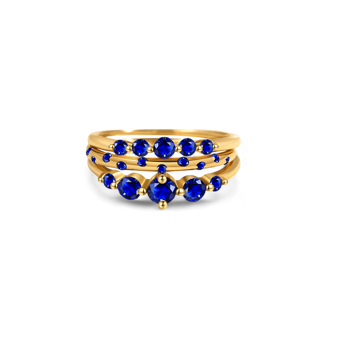 Birthstone Stacking Ring Set in 925 Sterling Silver — Vanny Jewels