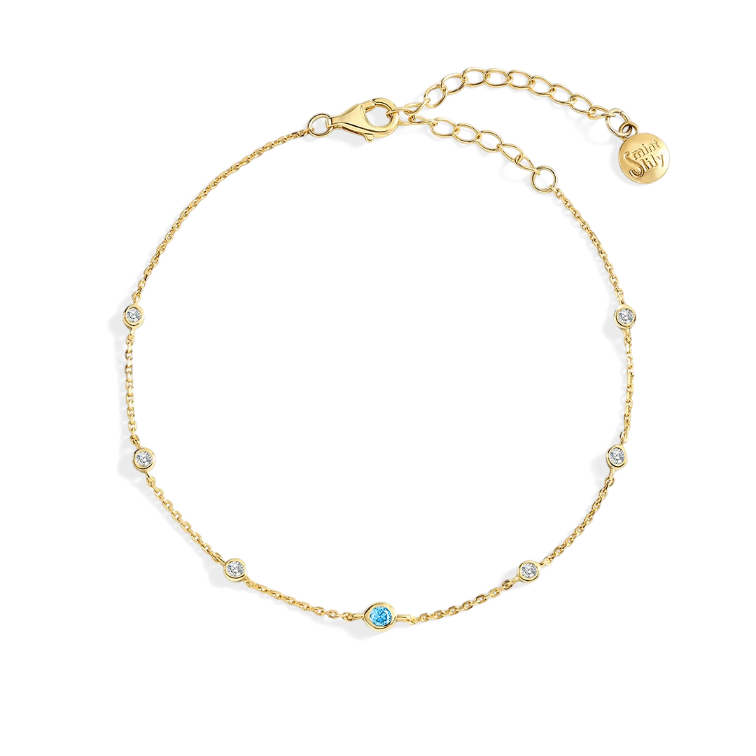 December Birthstone Station Bracelet — Vanny Jewels