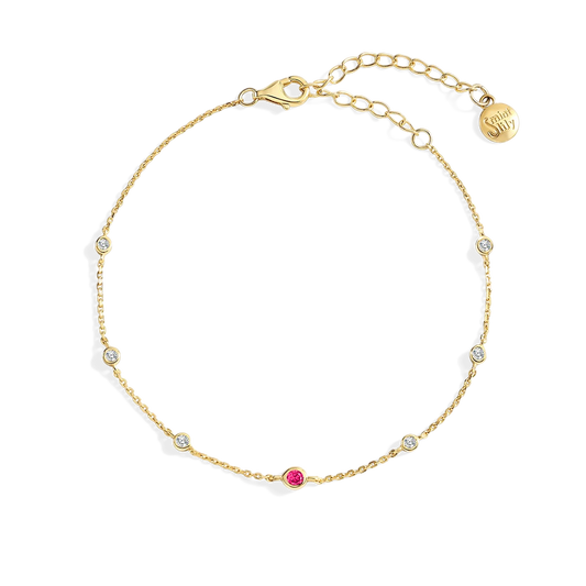 July Birthstone Station Bracelet — Vanny Jewels