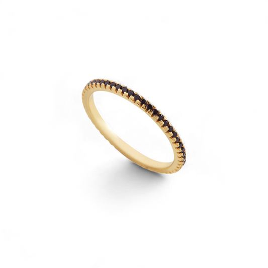 Black Diamond Eternity Stacking Ring in 925 Sterling Silver — Vanny Jewels