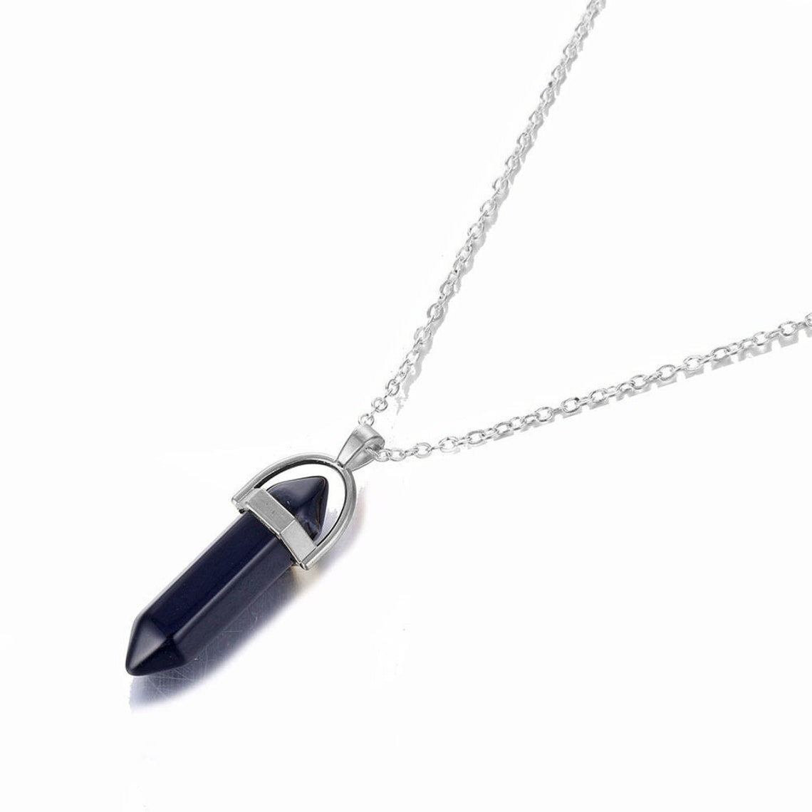 Gemstone Point Necklace in 925 sterling silver