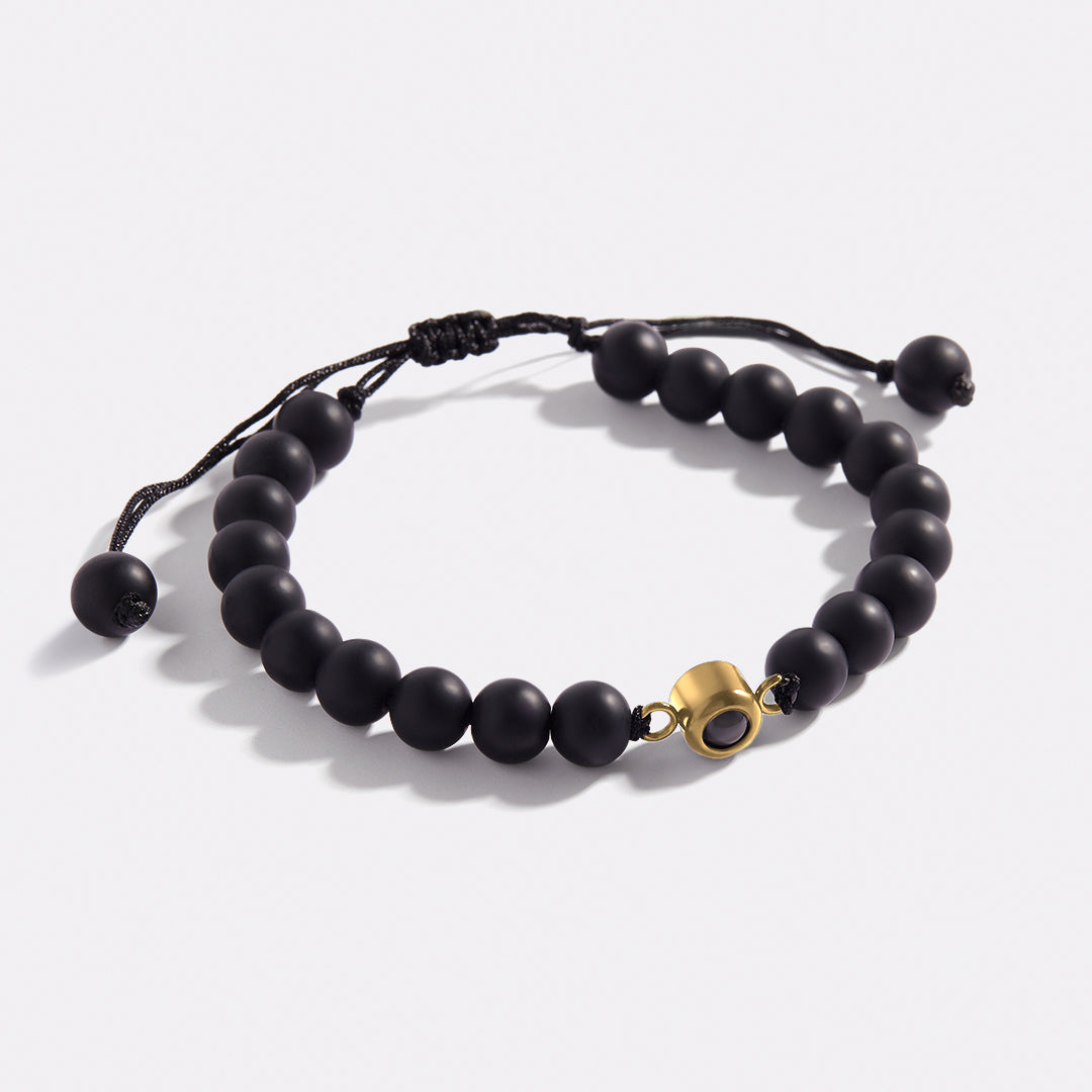 Beaded Photo Bracelet in gold tone
