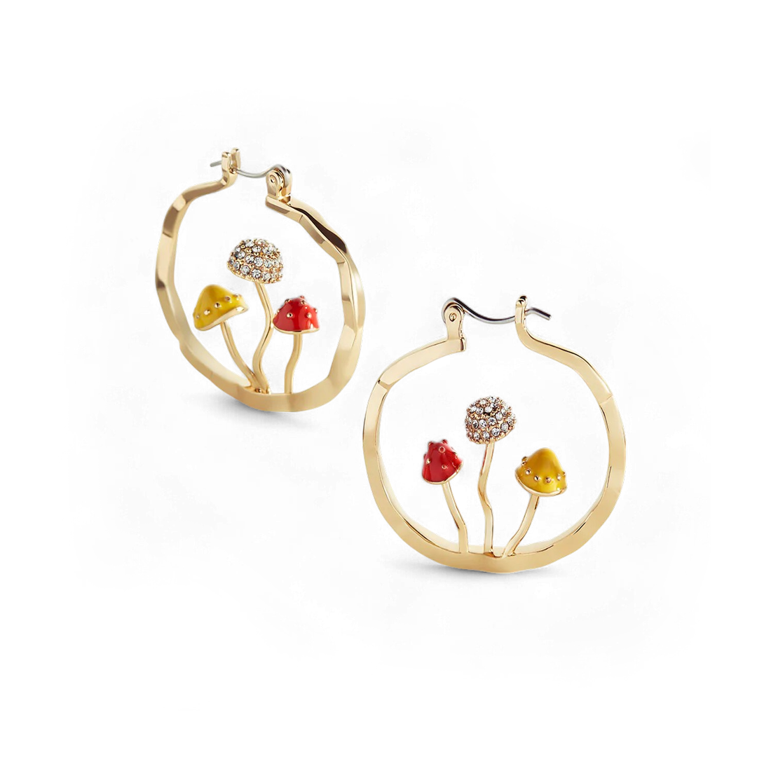 Boho Mushroom Hoop Earrings — Vanny Jewels