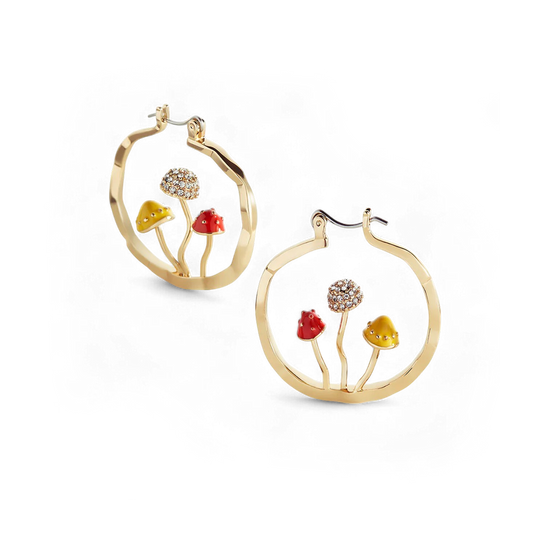 Boho Mushroom Hoop Earrings — Vanny Jewels