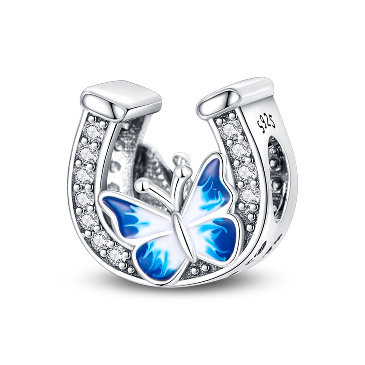 Blue Butterfly Charm in 925 Sterling Silver — Vanny Jewels