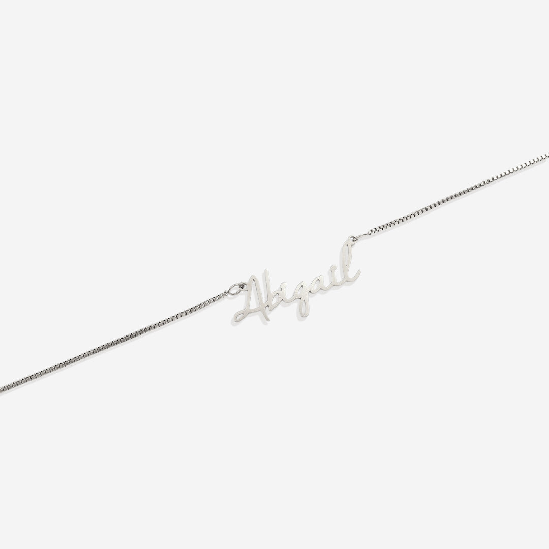 Fairy Name Necklace with Box Chain in 925 sterling silver