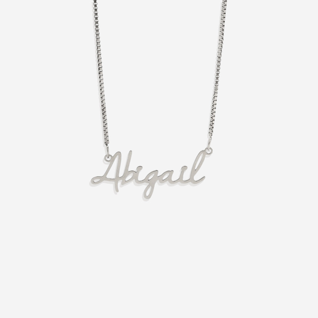 Fairy Name Necklace with Box Chain in 925 sterling silver