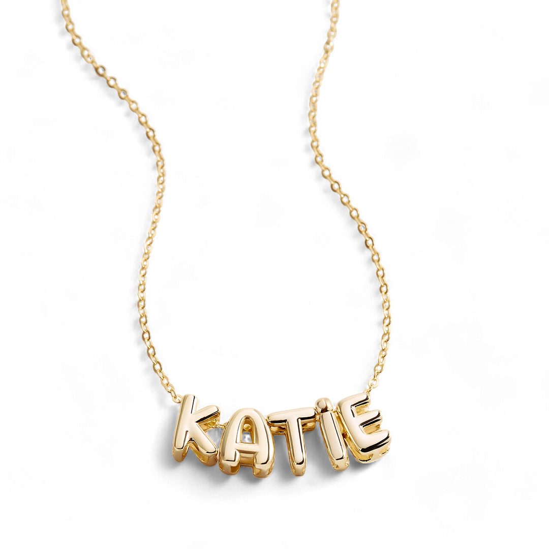 Bubble Name Necklace in 925 Sterling Silver — Vanny Jewels